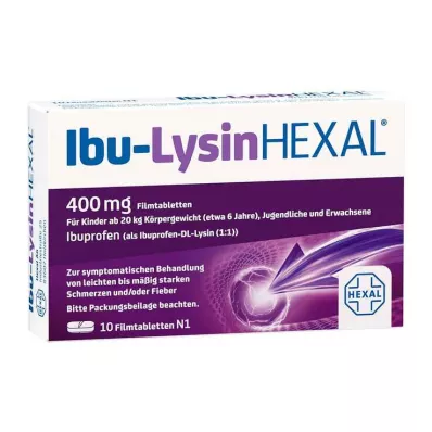 Ibu-Lysine Hexal 400 mg filmomhulde tabletten, 10 stuks Ibu-Lysine Hexal 400 mg filmomhulde tabletten, 10 stuks