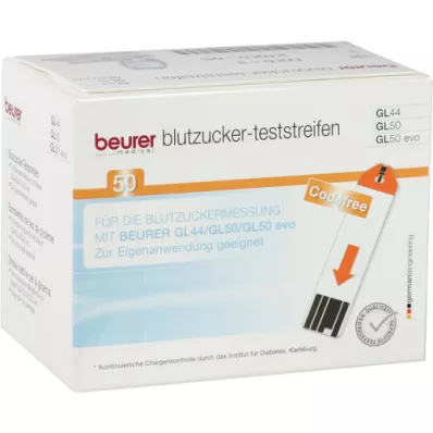 BEURER GL44/GL50 teststrips, 50 stuks