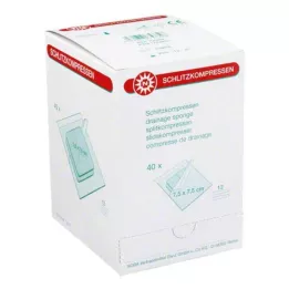 SCHLITZKOMPRESSEN 7,5x7,5 cm steriel 12x, 40X2 St