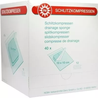 SCHLITZKOMPRESSEN 10x10 cm steriel 12x, 40X2 St