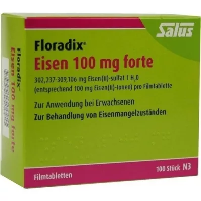 FLORADIX IJzer 100 mg forte filmomhulde tabletten, 100 st