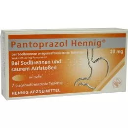 PANTOPRAZOL Hennig b.Sodbrennen 20 mg msr.Tabl., 7 st