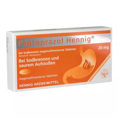 Pantoprazol Hennig b.Maagzuur 20 mg maagsapresistente tabletten, 7 stuks Pantoprazol Hennig b.Maagzuur 20 mg maagsapresistente tabletten, 7 stuks