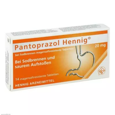 Pantoprazol Hennig b.Maagzuur 20 mg maagsapresistente tabletten, 14 stuks