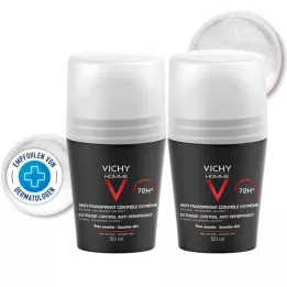 VICHY HOMME Deo Roll-on Antitranspirant 72h DP, 2X50 ml