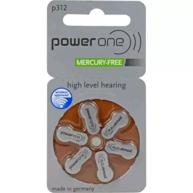 BATTERIEN Luister naar PowerOne 312, 6 stuks