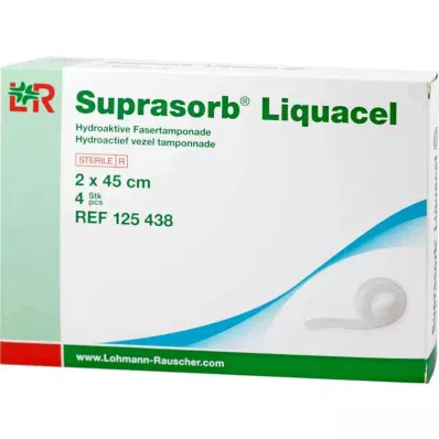 SUPRASORB Liquacel hydroakt.Faserverb.2x45 cm, 4 stuks