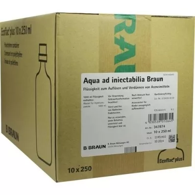 AQUA AD injectabilia Ecoflac Plus infuusoplossing, 10X250 ml