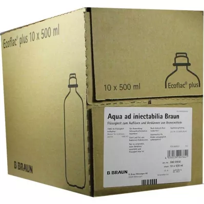 Aqua AD Injectabilia Ecoflac Plus infusieoplossing, 10X500 ml Aqua AD Injectabilia Ecoflac Plus infusieoplossing, 10X500 ml