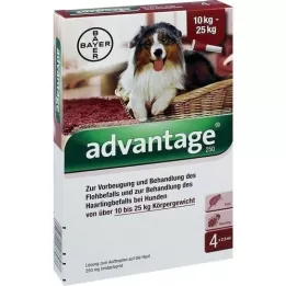 ADVANTAGE 250 oplossing voor honden 10-25 kg, 4 stuks