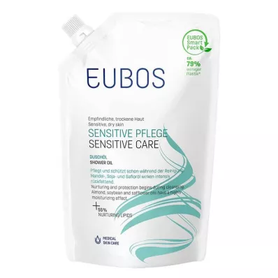 Eubos Sensitive Doucheolie F navulzakje, 400 ml