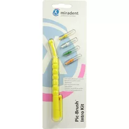 PIC BRUSH Intro Kit geel 1 handvat+4 borstels, 1 p