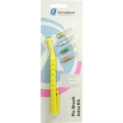 PIC BRUSH Intro Kit geel 1 handvat+4 borstels, 1 p