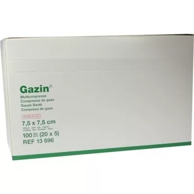 GAZIN Gaas comp.7,5x7,5 cm steriel 12x medium, 20X5 st