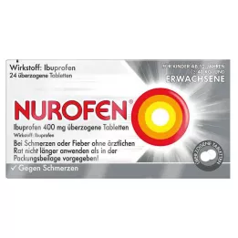 NUROFEN Ibuprofen 400 mg omhulde tabletten, 24 st