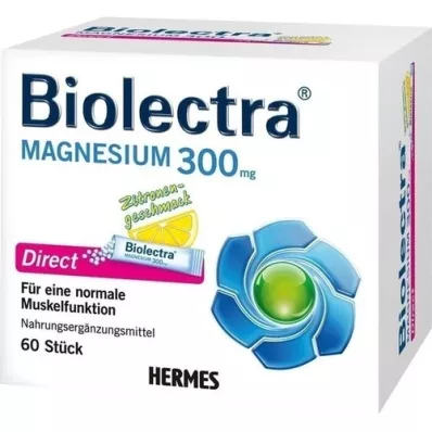 BIOLECTRA Magnesium 300 mg Directe Citroen Sticks, 60 stuks