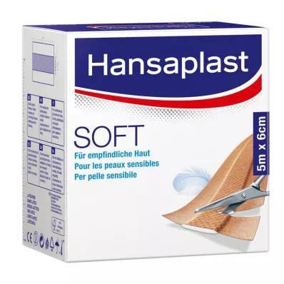 Hansaplast Zachtpleister 5mx6cm rol, 1 st