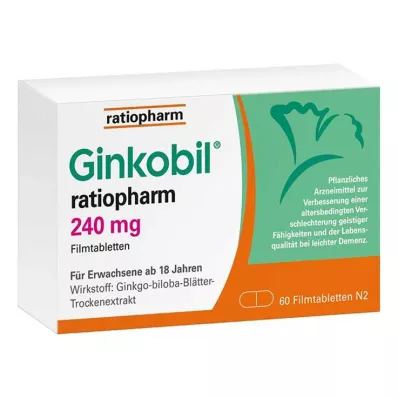 GINKOBIL-ratiopharm 240 mg filmomhulde tabletten, 60 st GINKOBIL-ratiopharm 240 mg filmomhulde tabletten, 60 st