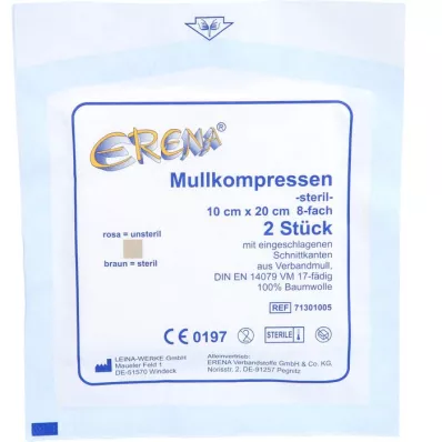 ERENA Gaaskompressen 10x20 cm steriel 8x5, 5X2 st