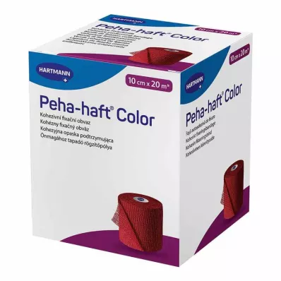 Peha Haft Kleurbevestigingsverband latex f.10 cm x 20 m rood, 1 stuk