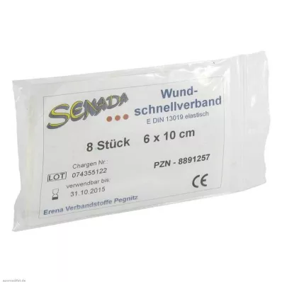 SENADA Snel wondverband 6x10 cm, 8 stuks
