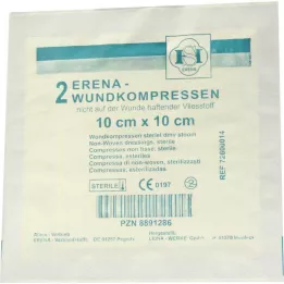 ERENA Vlieskompressen steriel 10x10 cm, 2 stuks