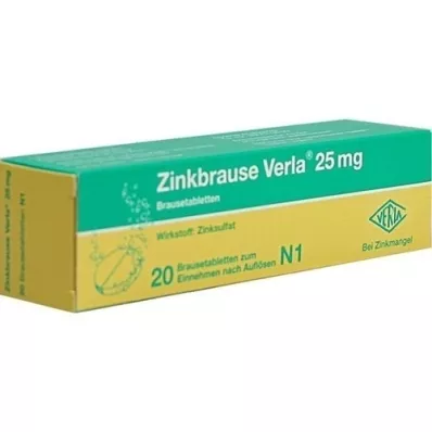 ZINKBRAUSE Verla 25 mg bruistabletten, 20 st