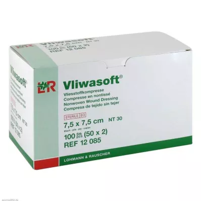 Vliwasoft fleece kompressen 7,5x7,5 cm 6-laags steriel, 50x2 stuks Vliwasoft fleece kompressen 7,5x7,5 cm 6-laags steriel, 50x2 stuks