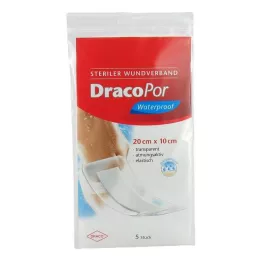 DRACOPOR Waterdicht wondverband 10x20 cm steriel, 5 stuks