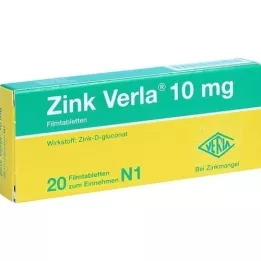 ZINK VERLA 10 mg filmomhulde tabletten, 20 stuks