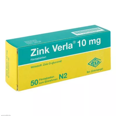 ZINK VERLA 10 mg filmomhulde tabletten, 50 stuks ZINK VERLA 10 mg filmomhulde tabletten, 50 stuks