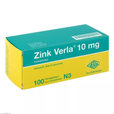 ZINK VERLA 10 mg filmomhulde tabletten, 100 stuks ZINK VERLA 10 mg filmomhulde tabletten, 100 stuks
