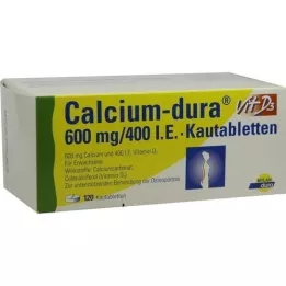 CALCIUM DURA Vit D3 600 mg/400 I.U. Kauwtabletten, 120 st