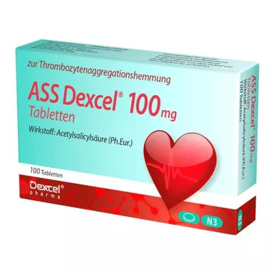 ASS Dexcel 100 mg tabletten, 100 stuks ASS Dexcel 100 mg tabletten, 100 stuks