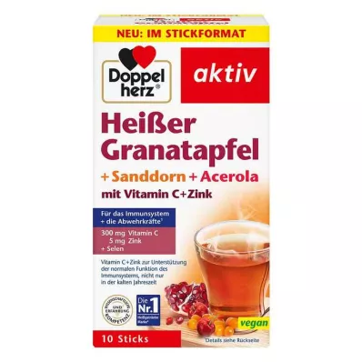 Doppelherz Hot Granaatappel + Duindoorn + Acerolakorrels, 10 st Doppelherz Hot Granaatappel + Duindoorn + Acerolakorrels, 10 st