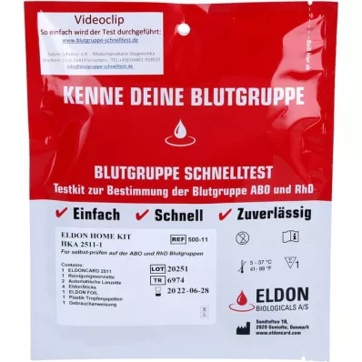 BLUTGRUPPE Sneltest Eldon Home-Kit HKA 2511-1, 1 st