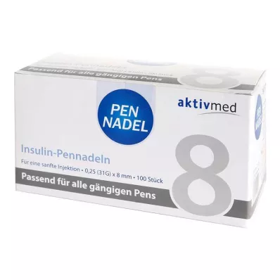 Pennaald universeel 8 canules 0,26x8 mm, 100 stuks Pennaald universeel 8 canules 0,26x8 mm, 100 stuks