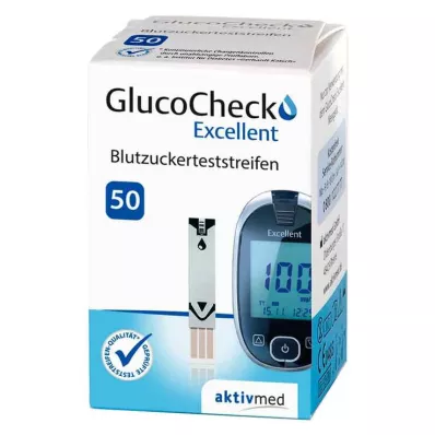 GLUCOCHECK Uitstekende teststrips, 50 stuks GLUCOCHECK Uitstekende teststrips, 50 stuks