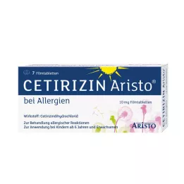Cetirizine Aristo voor allergieën 10 mg filmomhulde tabletten, 7 stuks