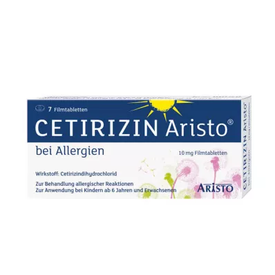 Cetirizine Aristo voor allergieën 10 mg filmomhulde tabletten, 7 stuks