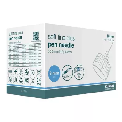 KLINION Zachte fijne plus pennaalden 0,25x8 mm 31 G, 110 stuks KLINION Zachte fijne plus pennaalden 0,25x8 mm 31 G, 110 stuks