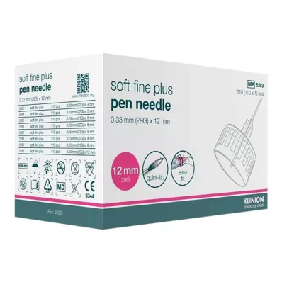 Klinion Soft fijn plus canules 12mm 29G 0,33mm, 110 stuks Klinion Soft fijn plus canules 12mm 29G 0,33mm, 110 stuks