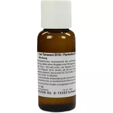 Lac Taraxaci D10 / Parmelia D10 aa Verdunning, 100 ml Lac Taraxaci D10 / Parmelia D10 aa Verdunning, 100 ml