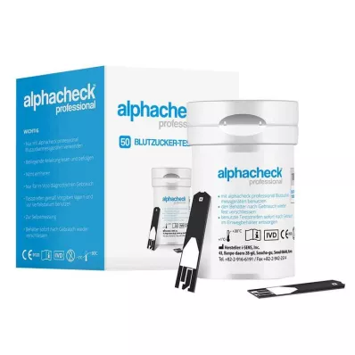 ALPHACHECK professionele bloedglucoseteststrips, 50 stuks ALPHACHECK professionele bloedglucoseteststrips, 50 stuks