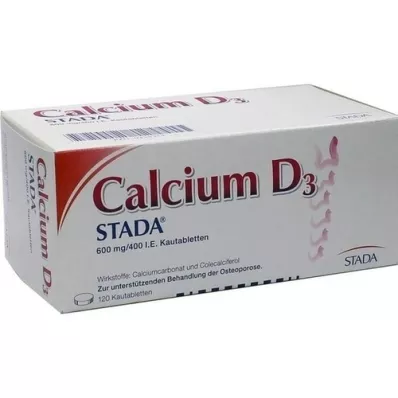 CALCIUM D3 STADA 600 mg/400 I.U. Kauwtabletten, 120 st