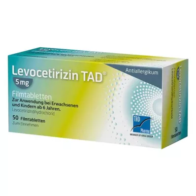 Levocetirizine TAD® 5 mg filmomhulde tabletten, 50 stuks Levocetirizine TAD® 5 mg filmomhulde tabletten, 50 stuks