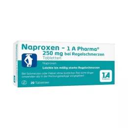 NAPROXEN-1A Pharma 250 mg tegen menstruatiepijn, 20 st