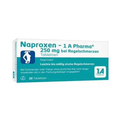 NAPROXEN-1A Pharma 250 mg tegen menstruatiepijn, 20 st NAPROXEN-1A Pharma 250 mg tegen menstruatiepijn, 20 st