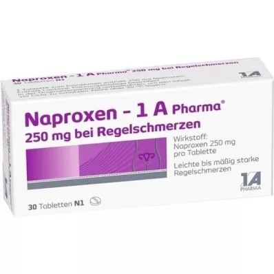 [1a Pharma 250 mg tegen menstruatiepijn, 30 st