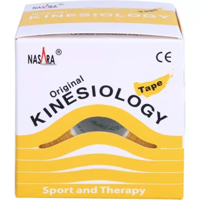 NASARA Kinesiologie tape 5 cmx5 m geel, 1 st